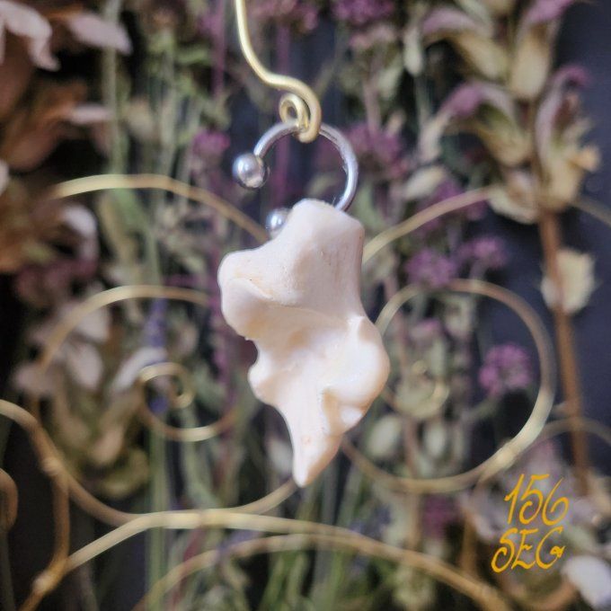 Boucle d'oreille en Os Brut barre circulaire