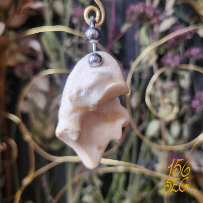 Boucle d'oreille en Os Brut barre circulaire