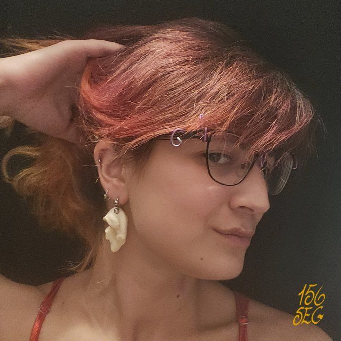 Boucle d'oreille en Os Brut barre circulaire